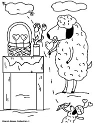 Happy Valentine's Day Coloring pages Sheep Eating Suckers 